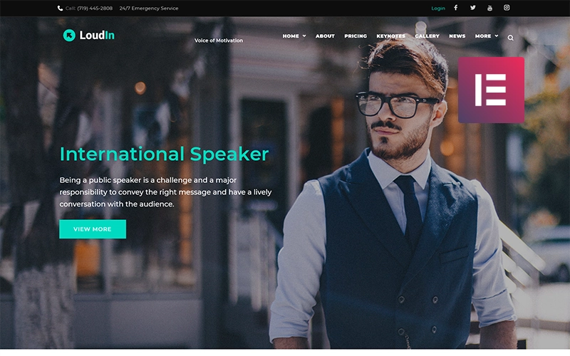 Loudin – Public Speaking WordPress Elementor Theme WordPress Theme