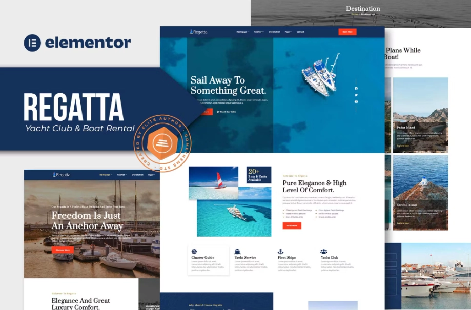 Regatta – Yacht Club & Boat Rental Elementor Template