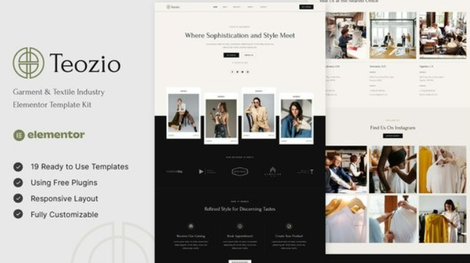 Teozio – Garment & Textile Industry Elementor Template