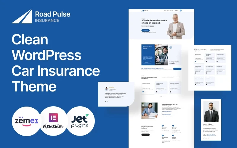 Road Pulse – Clean WordPress Car Insurance Theme WordPress Theme