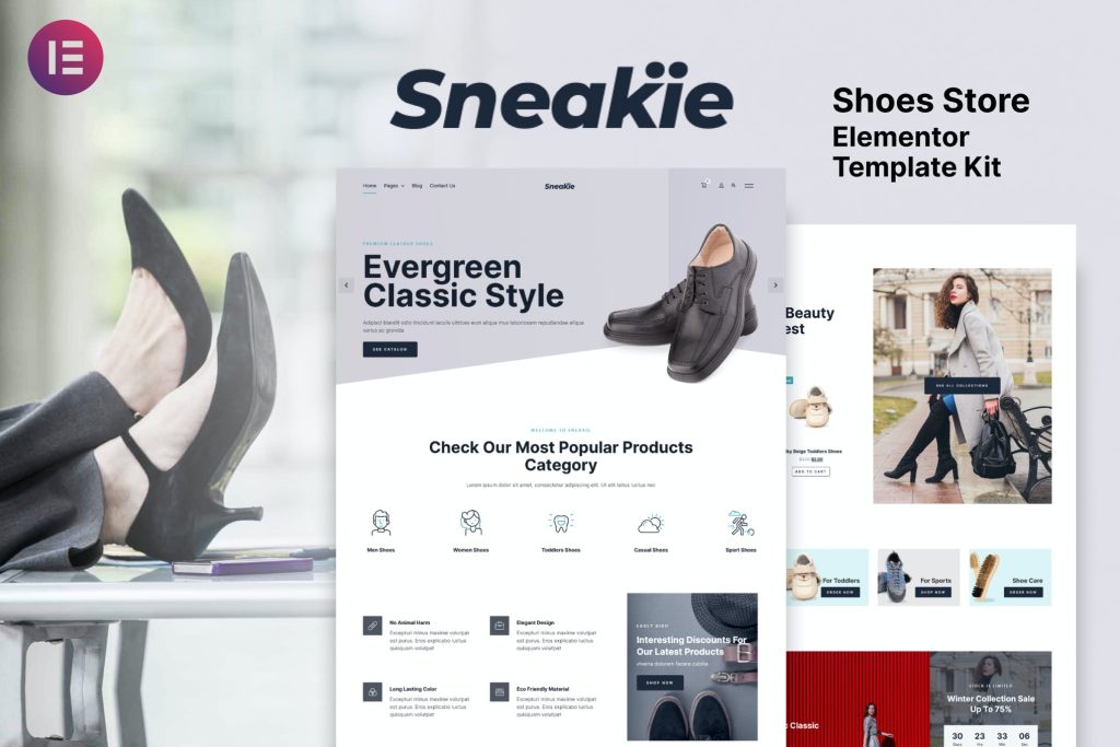 Sneakie – Shoes Store WooCommerce Elementor Template