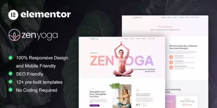 ZenYoga – Yoga & Meditation Elementor Template