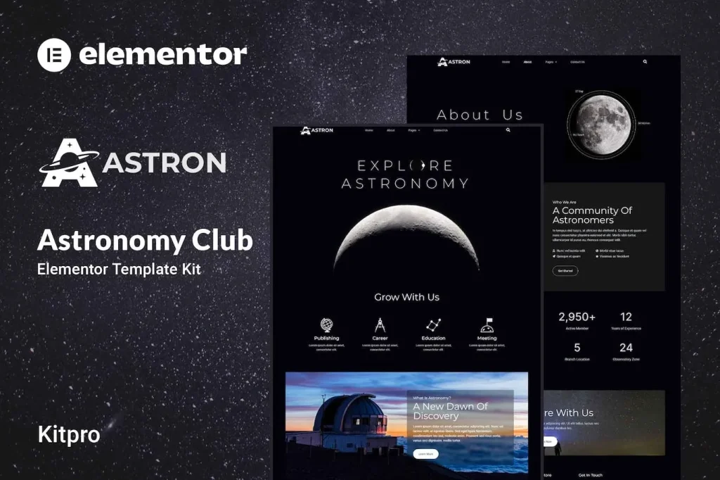 Astron – Astronomy Elementor Template