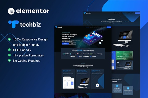 TechBiz – Tech Company Elementor Pro Template