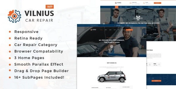 Vilnius – Auto Mechanic Repair WordPress Theme