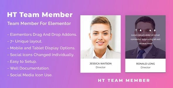 Team Member For Elementor