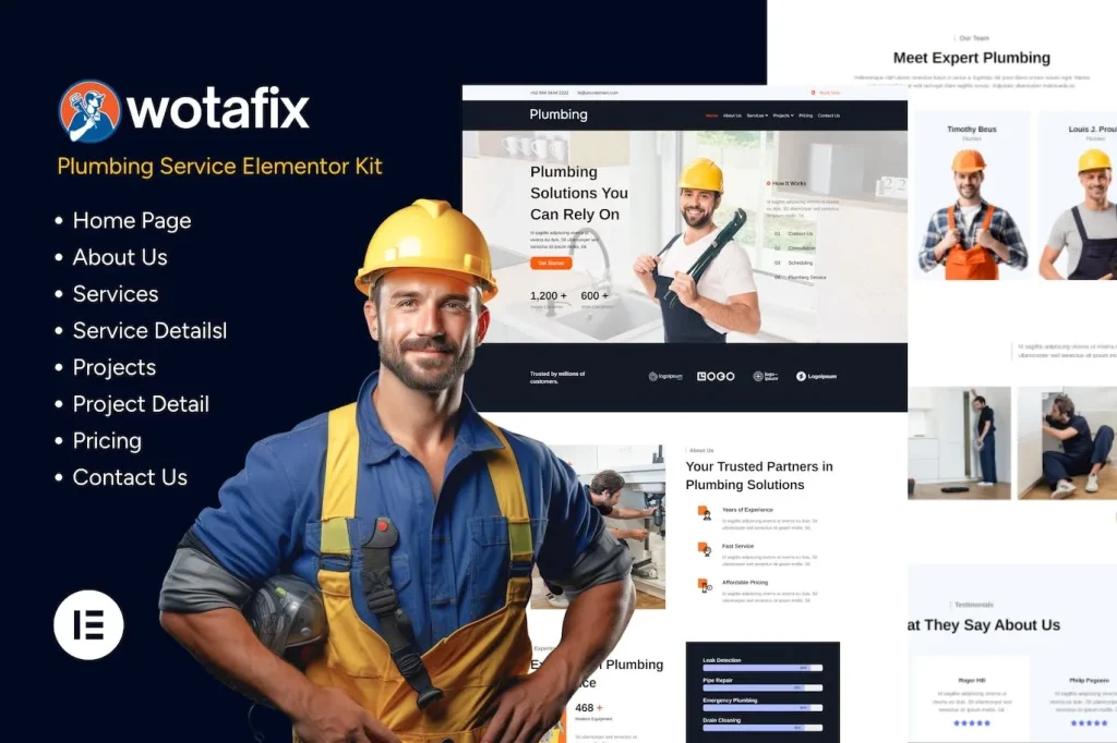 Wotafix – Plumbing Service Elementor Template