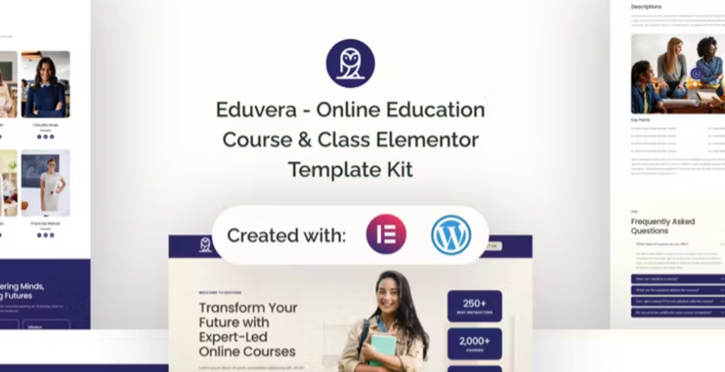 Eduvera – Online Education Course & Class Elementor Template
