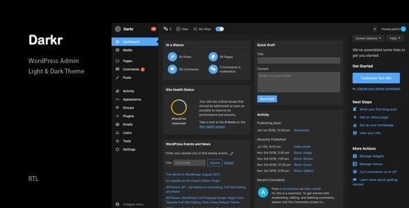 Admin Theme – Darkr