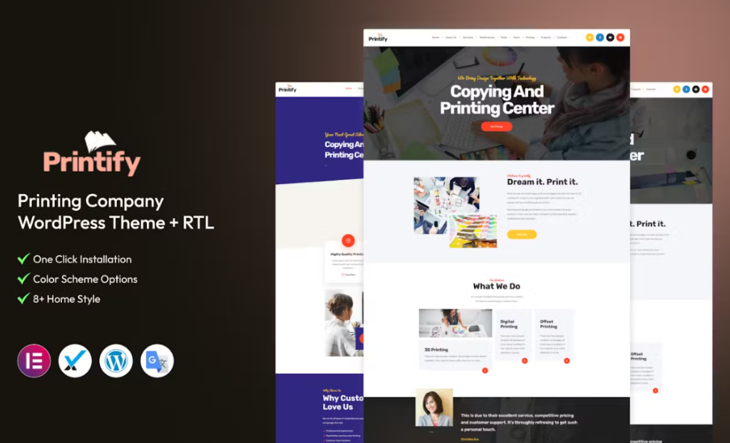 Printify – Printing Company WordPress Theme