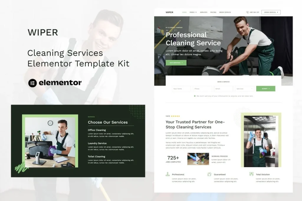 Wiper – Cleaning Services Elementor Template
