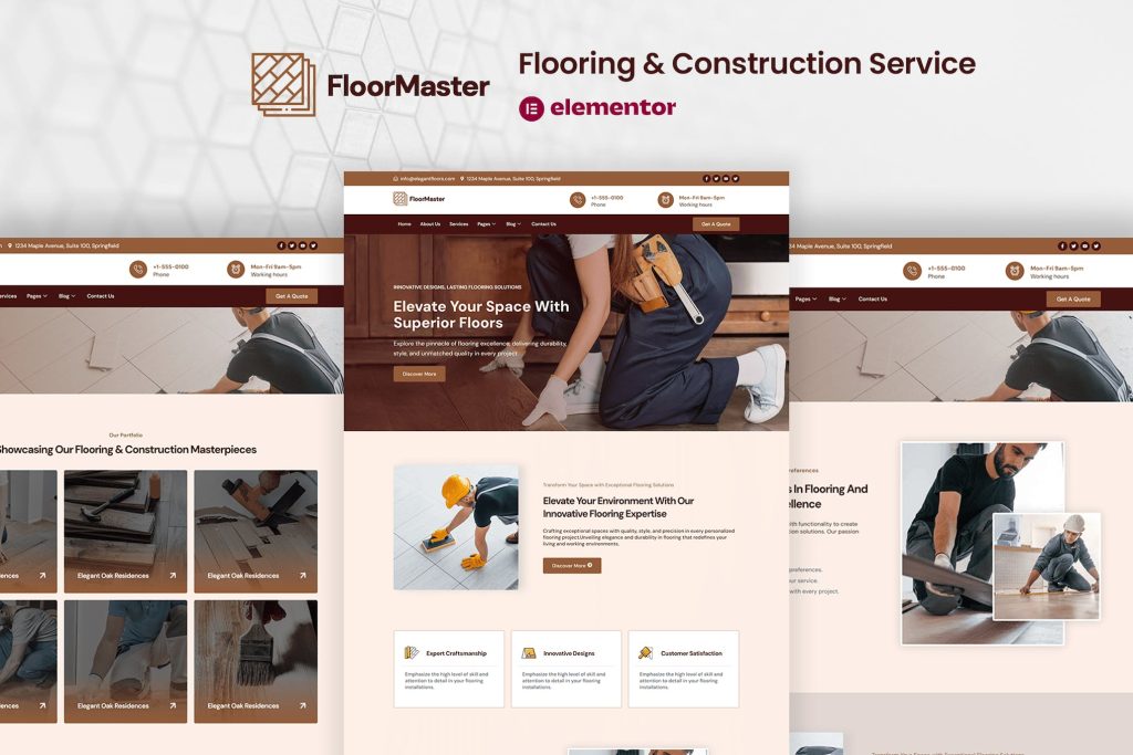FloorMaster – Flooring & Construction Service Elementor Pro Template