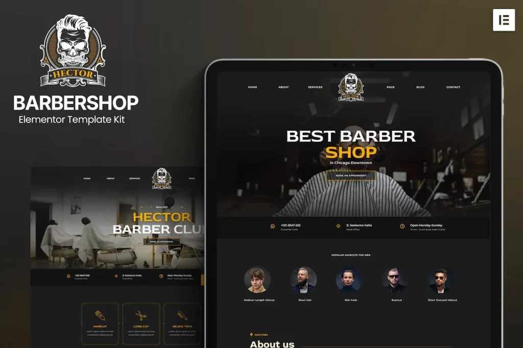 Hector – Barbershop Elementor Template