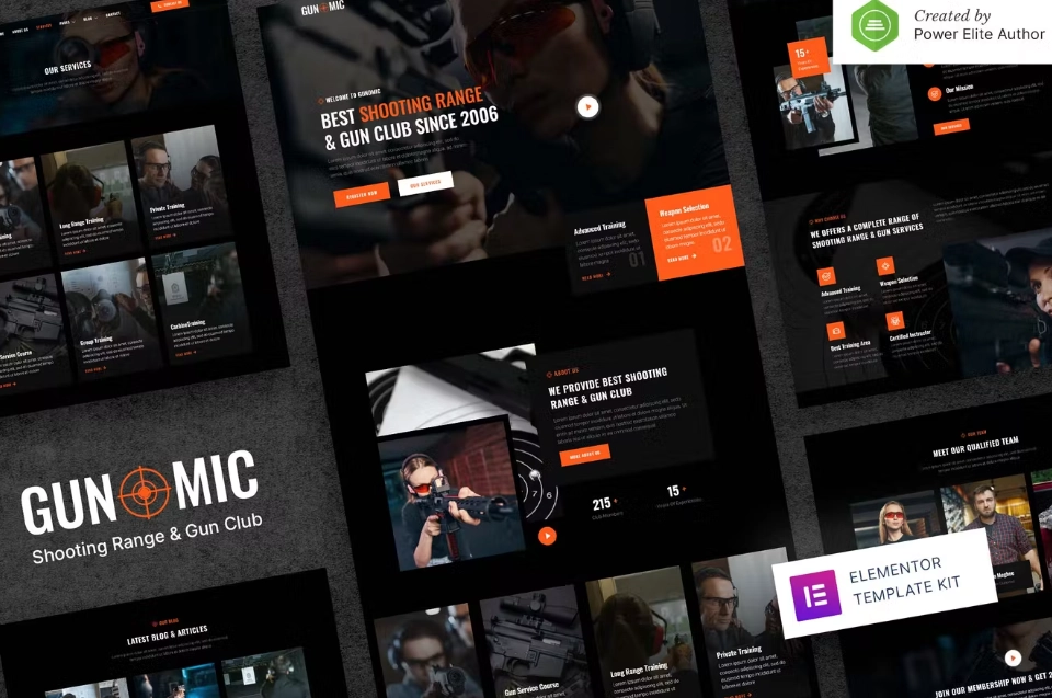 Gunomic – Shooting Range & Gun Club Elementor Template