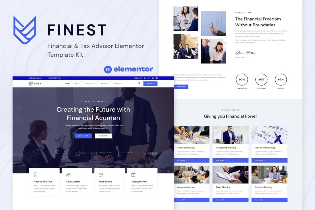Finest – Financial & Tax Advisor Elementor Template