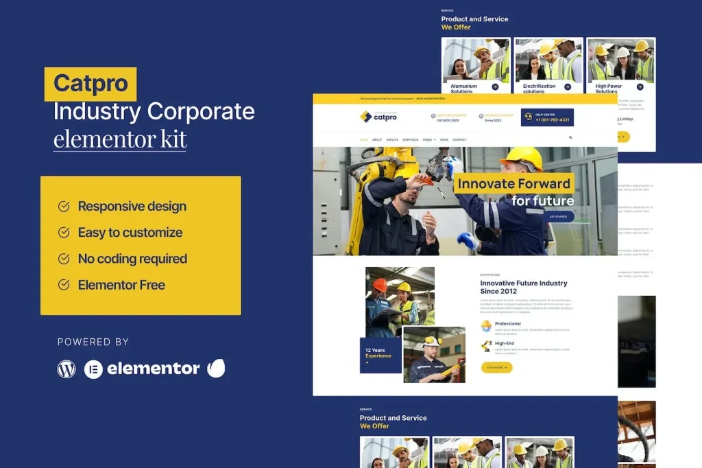 Catpro – Industry Corporate Elementor Template