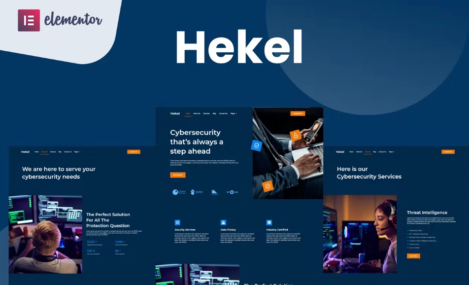 Hekel – Cyber Security Elementor Template