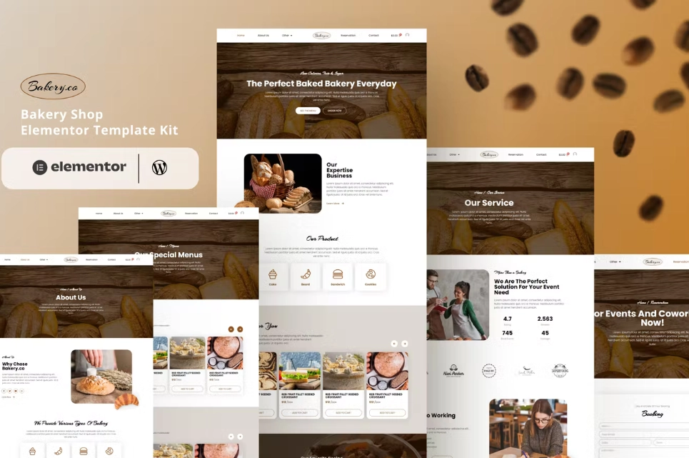 Bakery.co – Bakery Shop Elementor Template