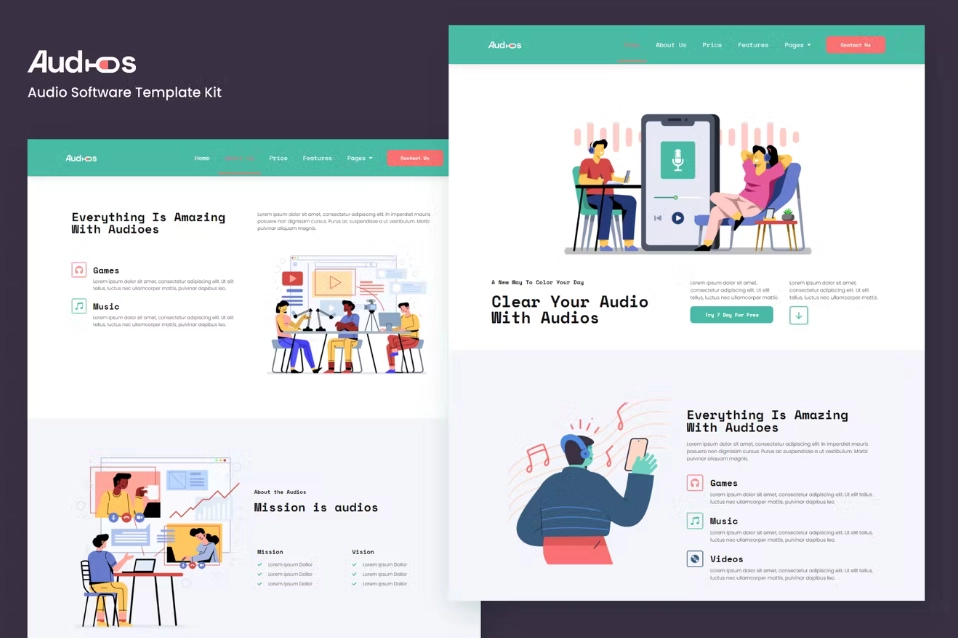 Audios – App Showcase Elementor Template