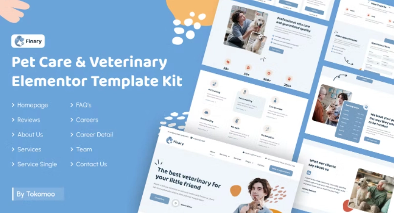 Finary | Pet Care & Veterinary Elementor Template