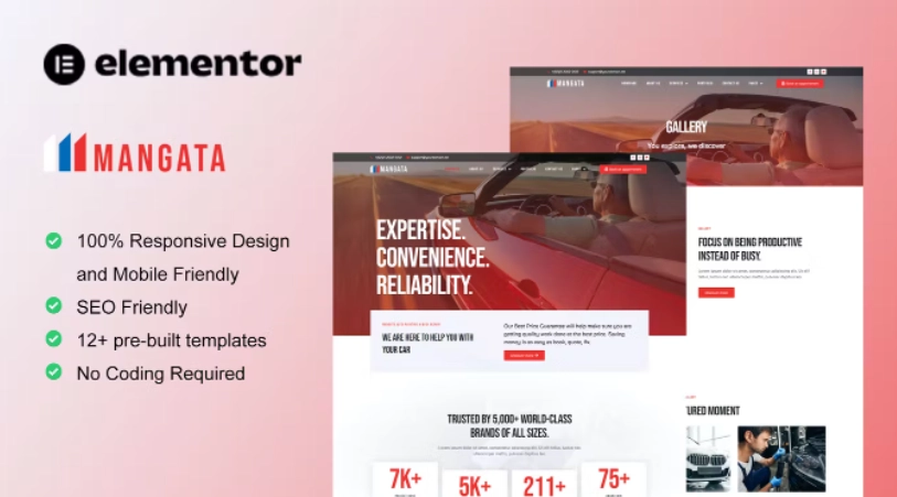 Mangata – Car Painting & Repair Elementor Template