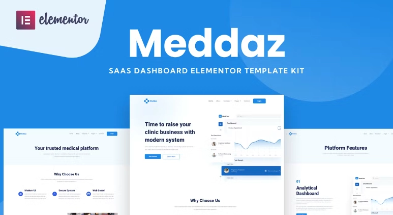 Meddaz – SaaS Medical Elementor Template