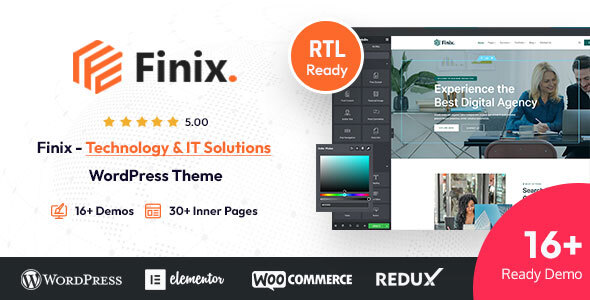 Finix – Technology & IT Solutions WordPress Theme + RTL Ready