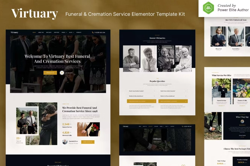 Virtuary – Funeral & Cremation Services Elementor Template