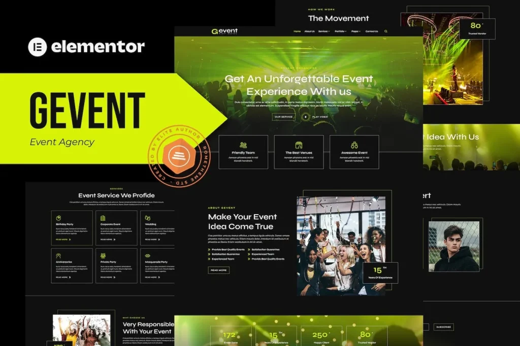 Gevent – Event Agency Elementor Template