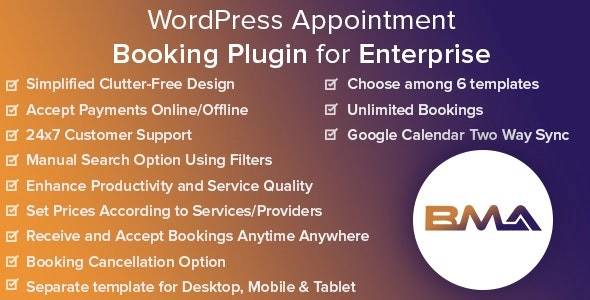 BMA – WordPress Appointment Booking Plugin for Enterprise