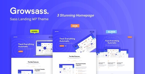 Growsass – Software Landing Page WordPress Theme