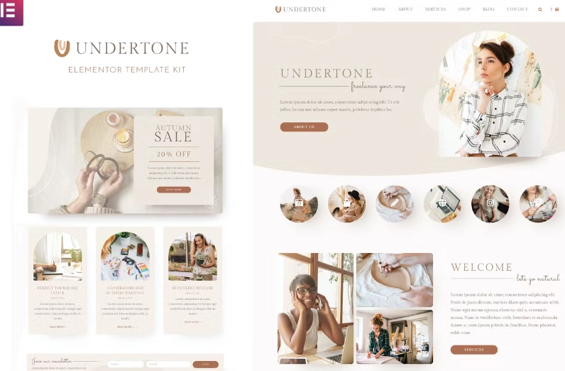 Undertone – Business Services & Shop Elementor Template