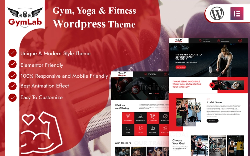 GymLab Premium WordPress Theme WordPress Theme