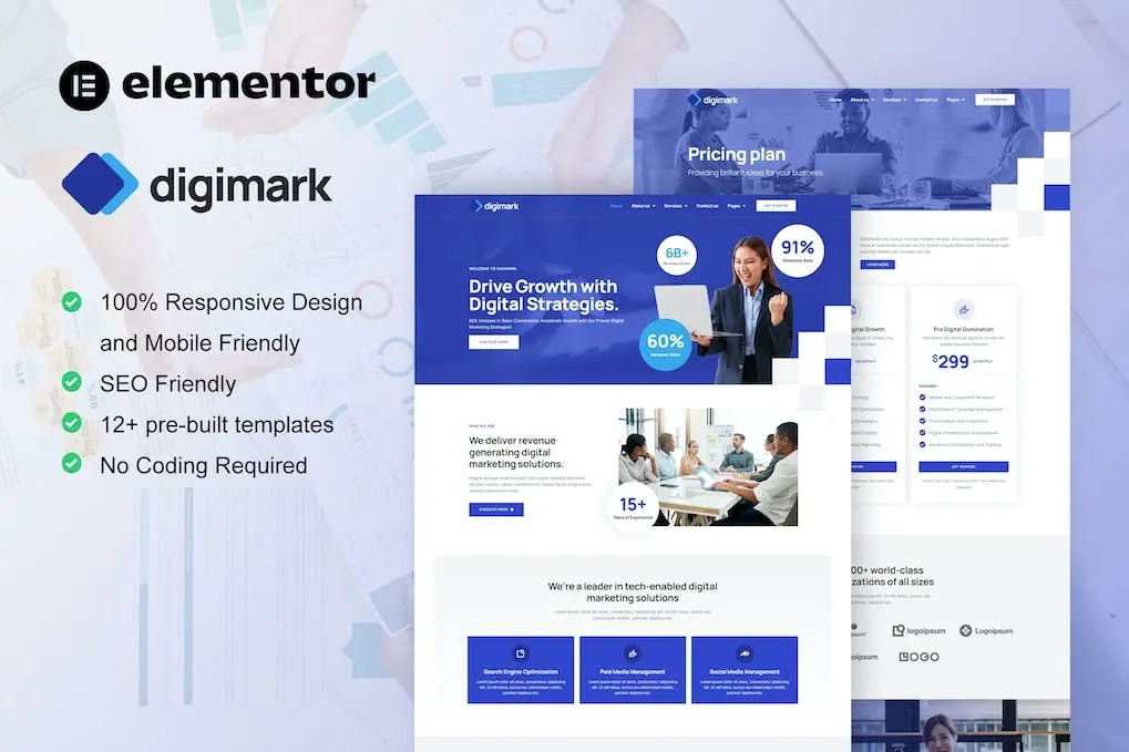 Digimark – Digital Marketing Agency Elementor Pro Template