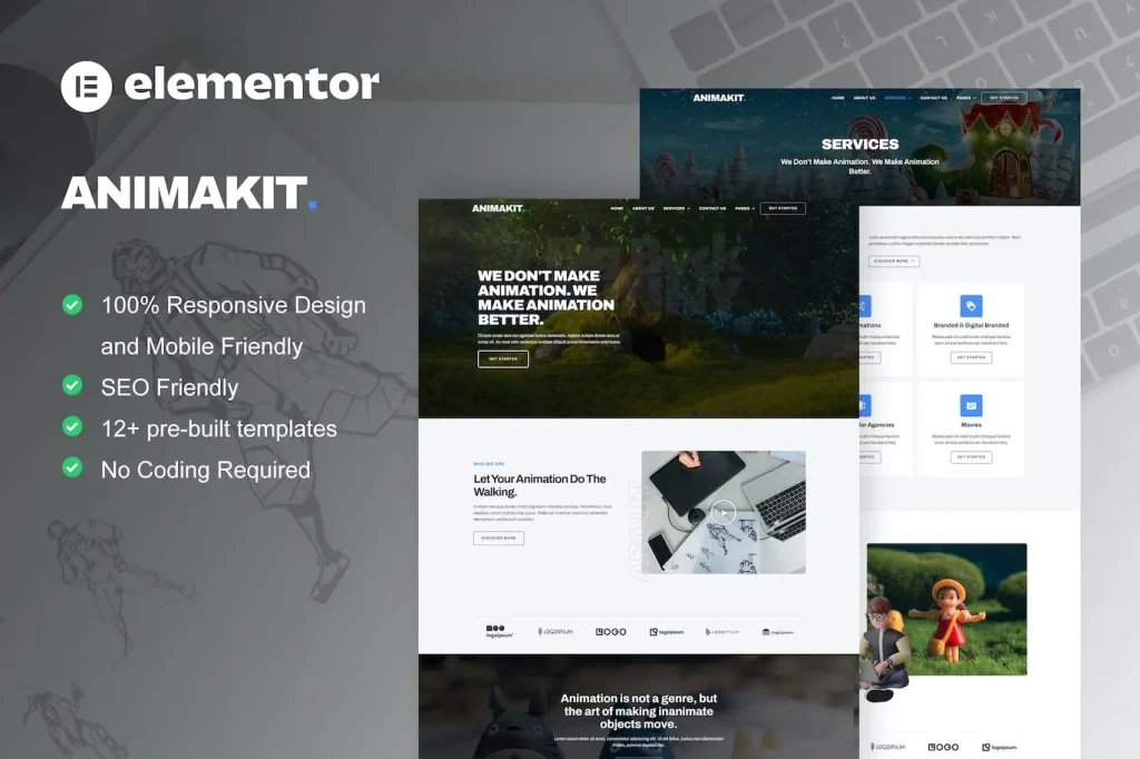 Animakit – Animation Studio Elementor Pro Template