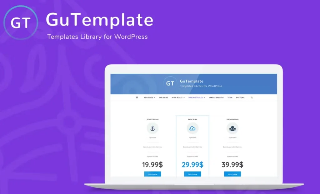 GuTemplate – Pro Templates Library for WordPress