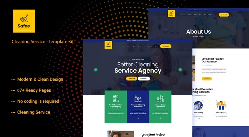Safee – Cleaning Service Elementor Template