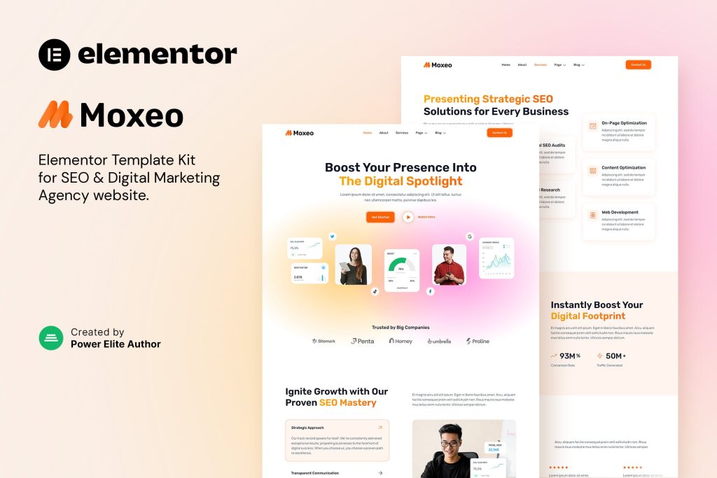 Moxeo – SEO & Digital Marketing Agency Elementor Template