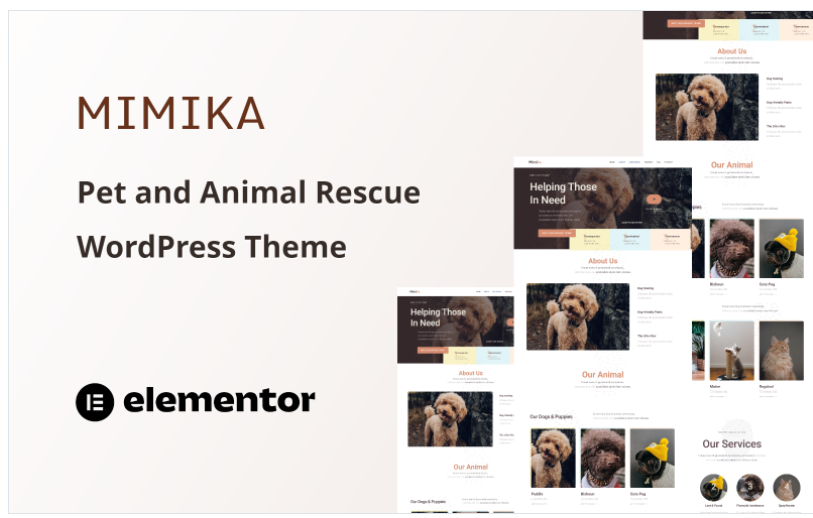 Mimika – Pet and Animal Rescue One Page WordPress Theme
