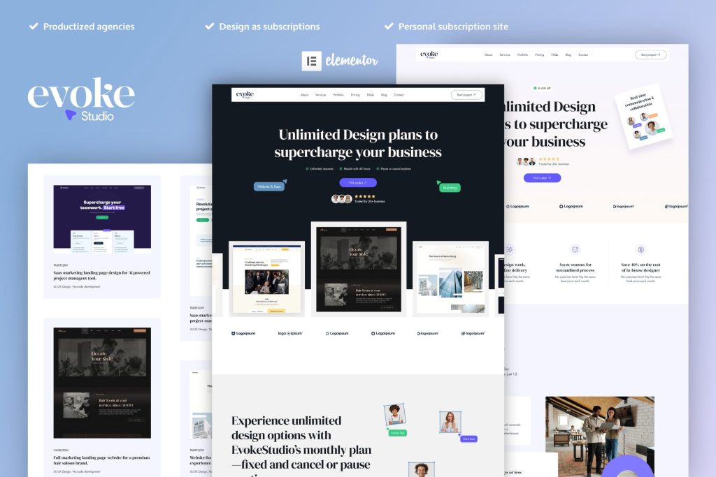 EvokeStudio – Creative Digital Agency Elementor Pro Template