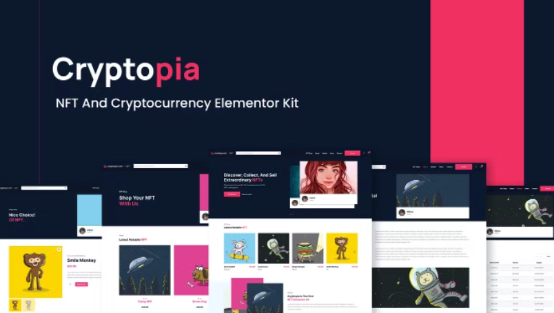 Cryptopia – NFT Crypto Sales Elementor Template