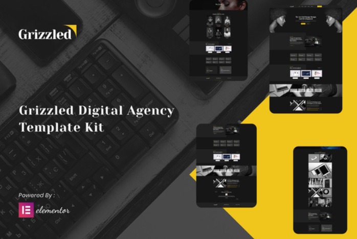 Grizzled – Digital Agency Dark Elementor Template