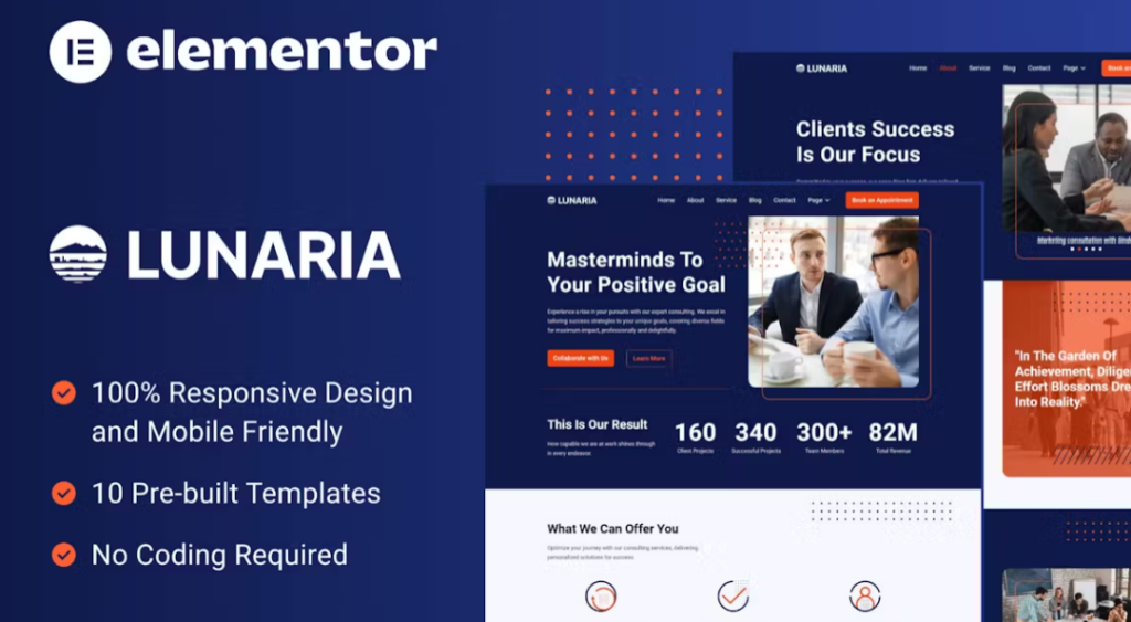 Lunaria – Multipurpose Business Elementor Template