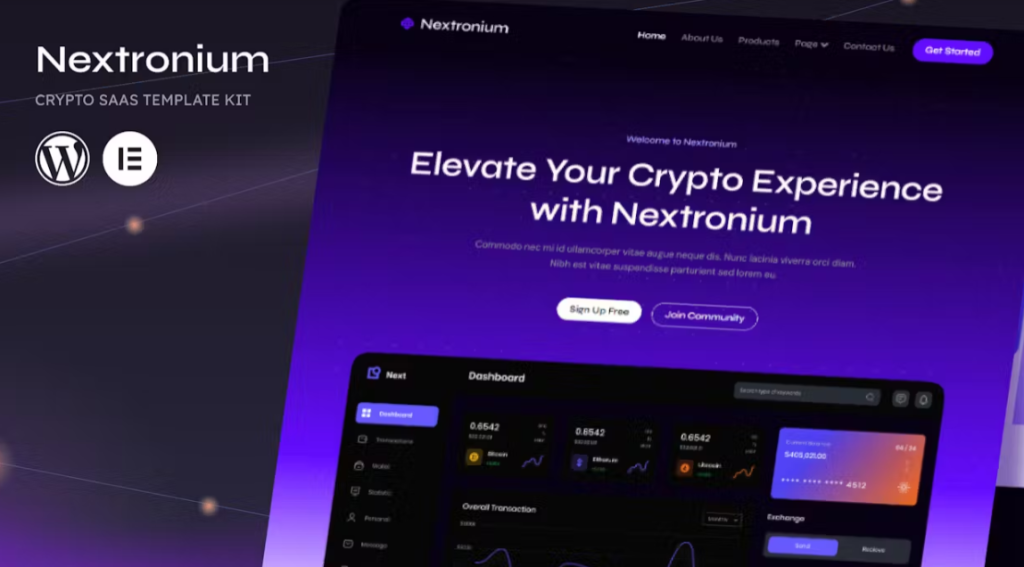 Nextronium – Crypto SaaS Elementor Template