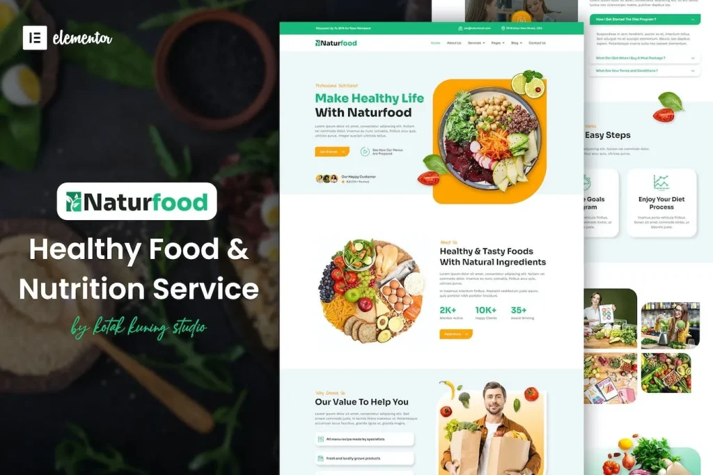 Naturfood – Healthy Food & Nutrition Specialist Elementor Template