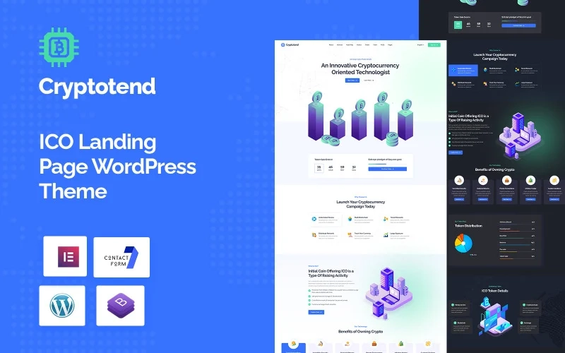 Cryptotend – ICO Landing Page WordPress Theme