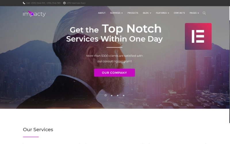 Impacty – Business Consulting WordPress Elementor Theme WordPress Theme