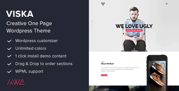 Viska – Creative One Page WordPress Theme