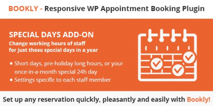 Bookly Special Days (Add-on)
