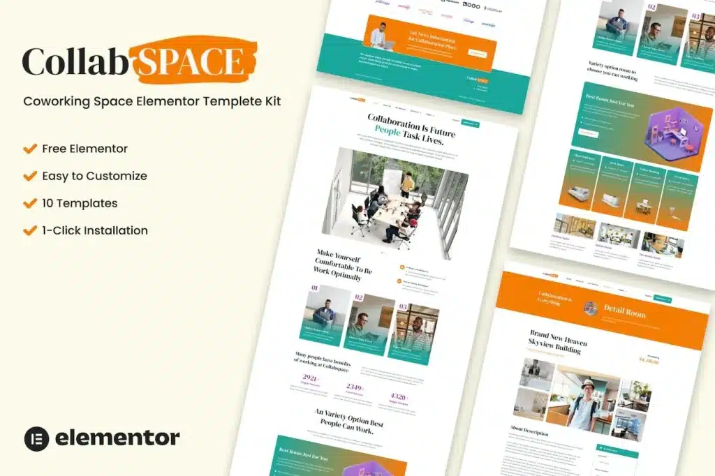 Collabspace – Coworking Space Elementor Template Kit